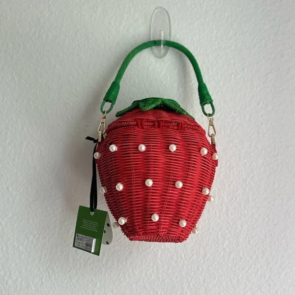Kate Spade x Target Woven Strawberry Handbag NWT - Picture 2 of 7